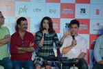Anushka Sharma, Aamir Khan, Rajkumar Hirani at PK game launch in Reliance Digital, Mumbai on 12th Dec 2014